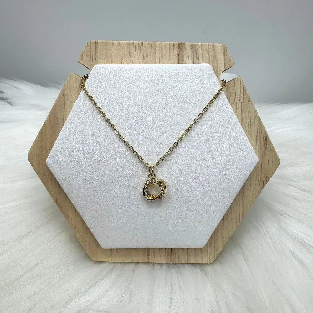 Hollow Circle Cubic Zirconia Goldie Necklace
